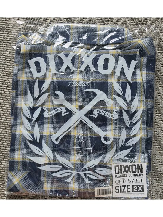 DIXXON Other - Dixxon Flannel Co Old Salt U.S. Navy Shirt Men's Size 2X Blue Plaid Snap Front